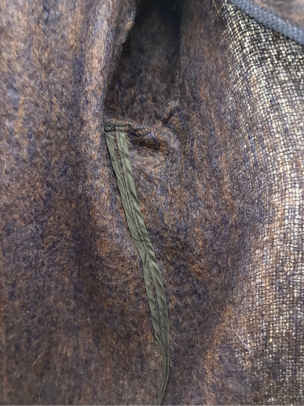 Vintage Purple/Aubergine & Brown Mohair-Cardigan with Snap Buttons - Picture 9 of 10